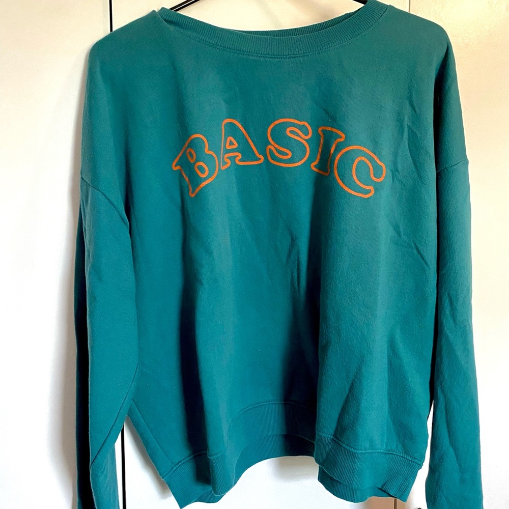 blue and orange “basic” crewneck sweatshirt size xlarge